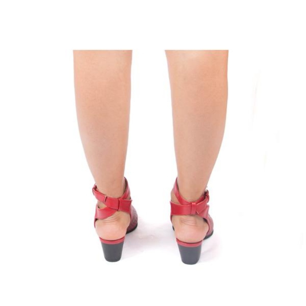 Hot! Red Ankle Wrap Booties Size - Picture 4 of 4